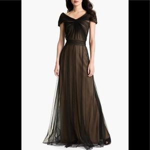 Black Gown with Portrait Neckline